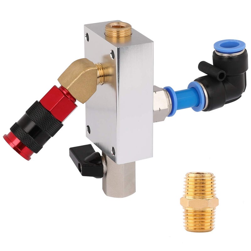 Hromee Compressed Air Outlet Kit for 1/2-Inch Tubing System with 1/4-Inch NPT Outlet Port, Air Push To Connect Outlet Block Set with Elbow NPT Straight and Universal Coupler - Image 1